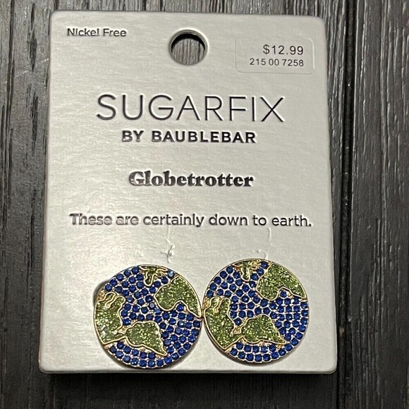 SUGARFIX by BaubleBar 'Globetrotter' Stud Earrings NWT / Blue - Picture 2 of 6